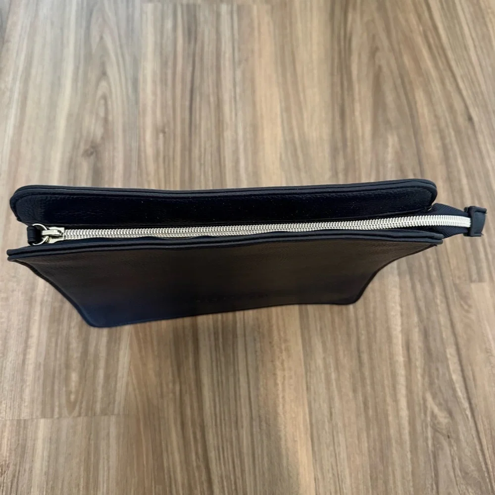 Morroccanoil Black Zip Cosmetic Pouch with Blue Interior